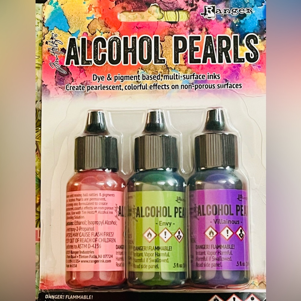 Ranger Alcohol Pearls Ink Set - Pink, Green, Purple